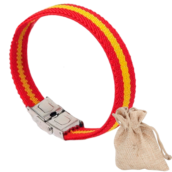 Pulsera bandera España roja con herraje.