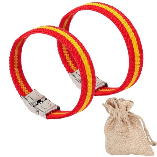 Doble pulsera bandera España roja con herraje.