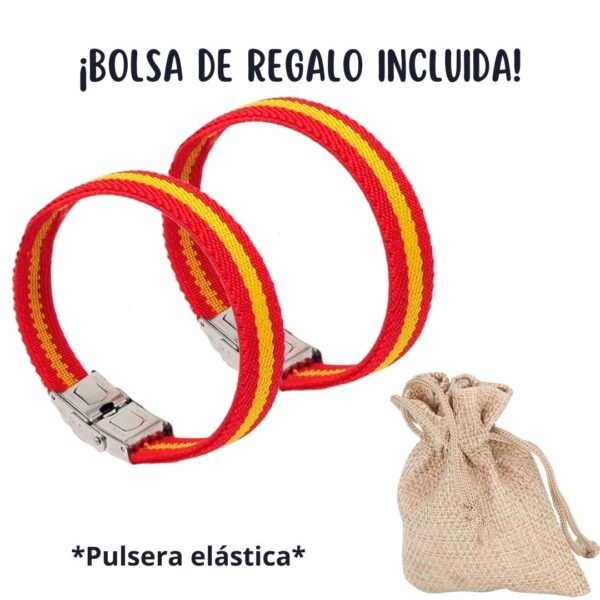 Doble pulsera bandera España roja con herraje. - Imagen 3