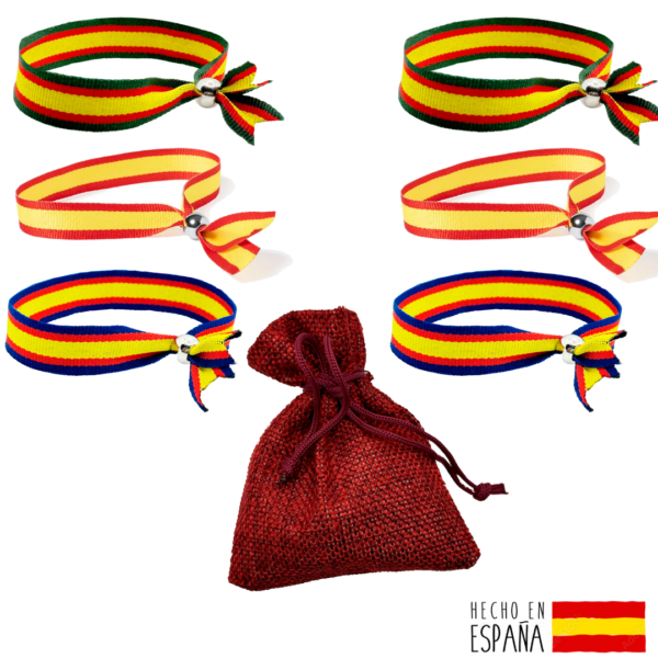 8 pulseras con bandera España de tela colores mixtos. - Image 3