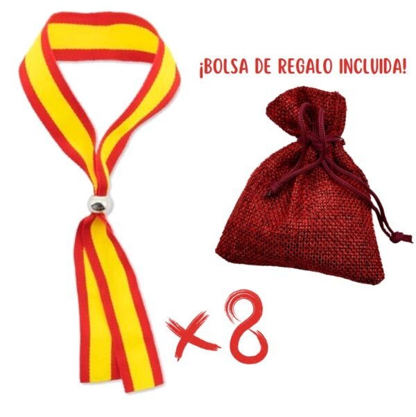 8 pulseras con bandera España de tela. - Image 3