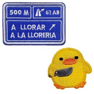 Parche divertido azul (a llorar a la lloreria) + pollo