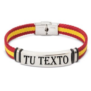 Pulsera personalizada de España. Escribe tu nombre/fecha