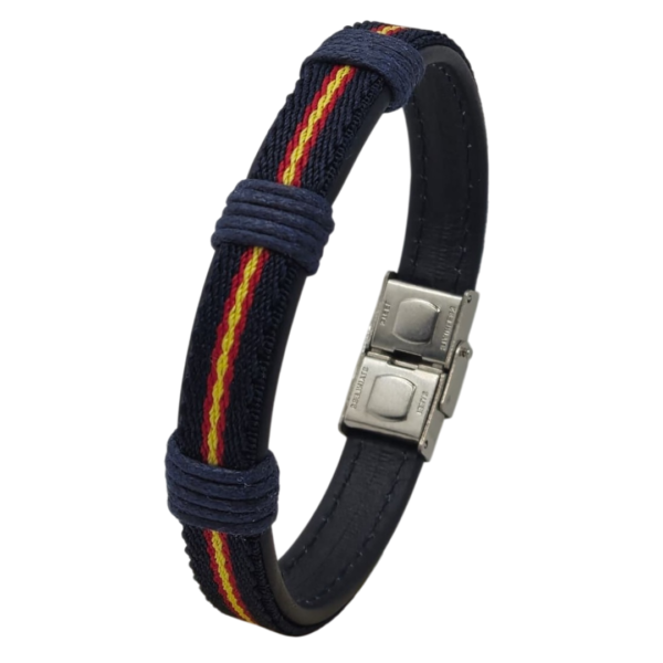 Pulsera de España de hombre para regalo, con caja incluida. Versión Azul