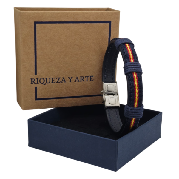 Pulsera de España de hombre para regalo, con caja incluida. Versión Azul - Image 2